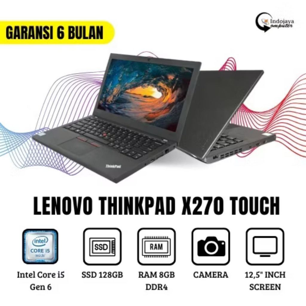 Lenovo ThinkPad X270 Touch Core i5 Gen 6RAM 8GB SSD 256GB Bergaransi