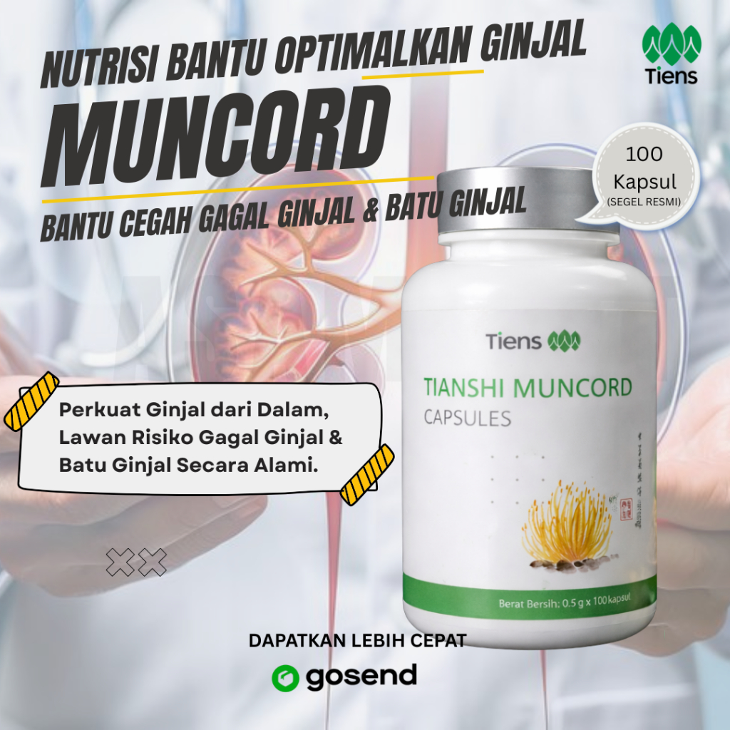 Muncord Tiens Cordyceps - Memperbaiki Fungsi Ginjal - Cegah Gagal Ginjal & Batu Ginjal