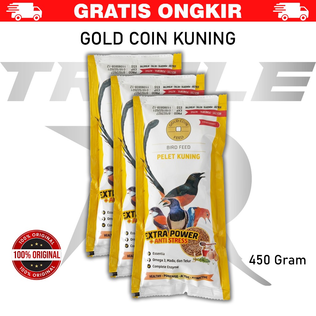 Gold Coin Pakan Burung Voer Makanan Burung 450 Gram