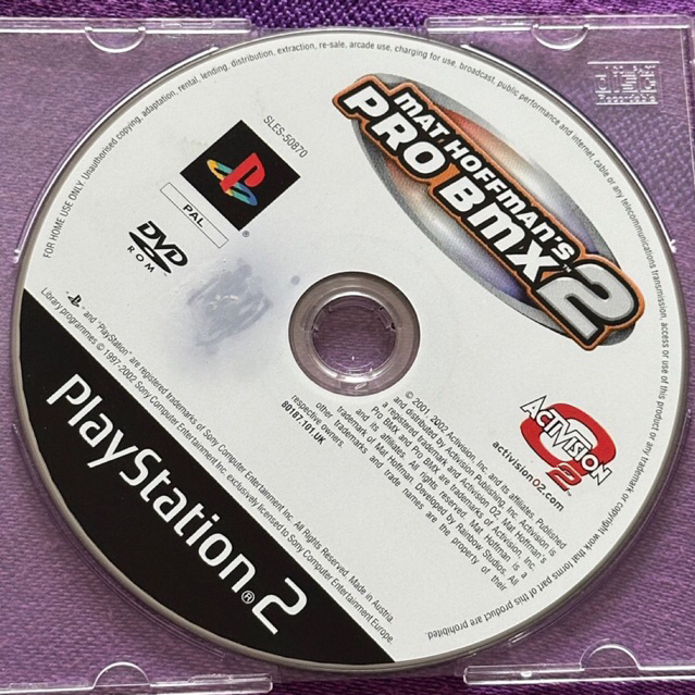 kaset ps2 ori pal mat hoffman pro bmx 2
