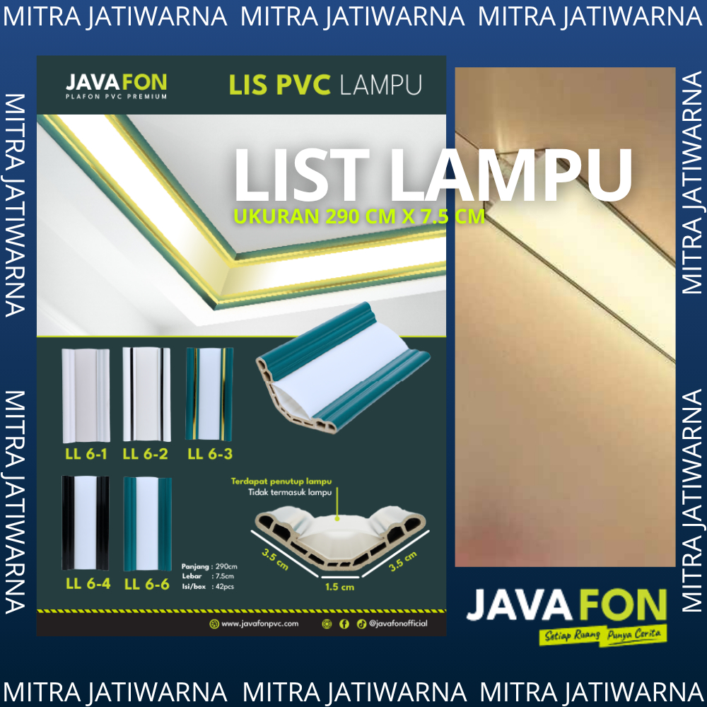 List lampu pvc  JAVAFON / panjang 290 cm lebar 7.5 cm