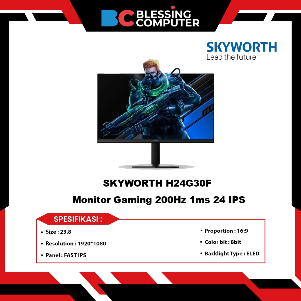 SKYWORTH H24G30F Monitor Gaming 200Hz 1ms 24 IPS