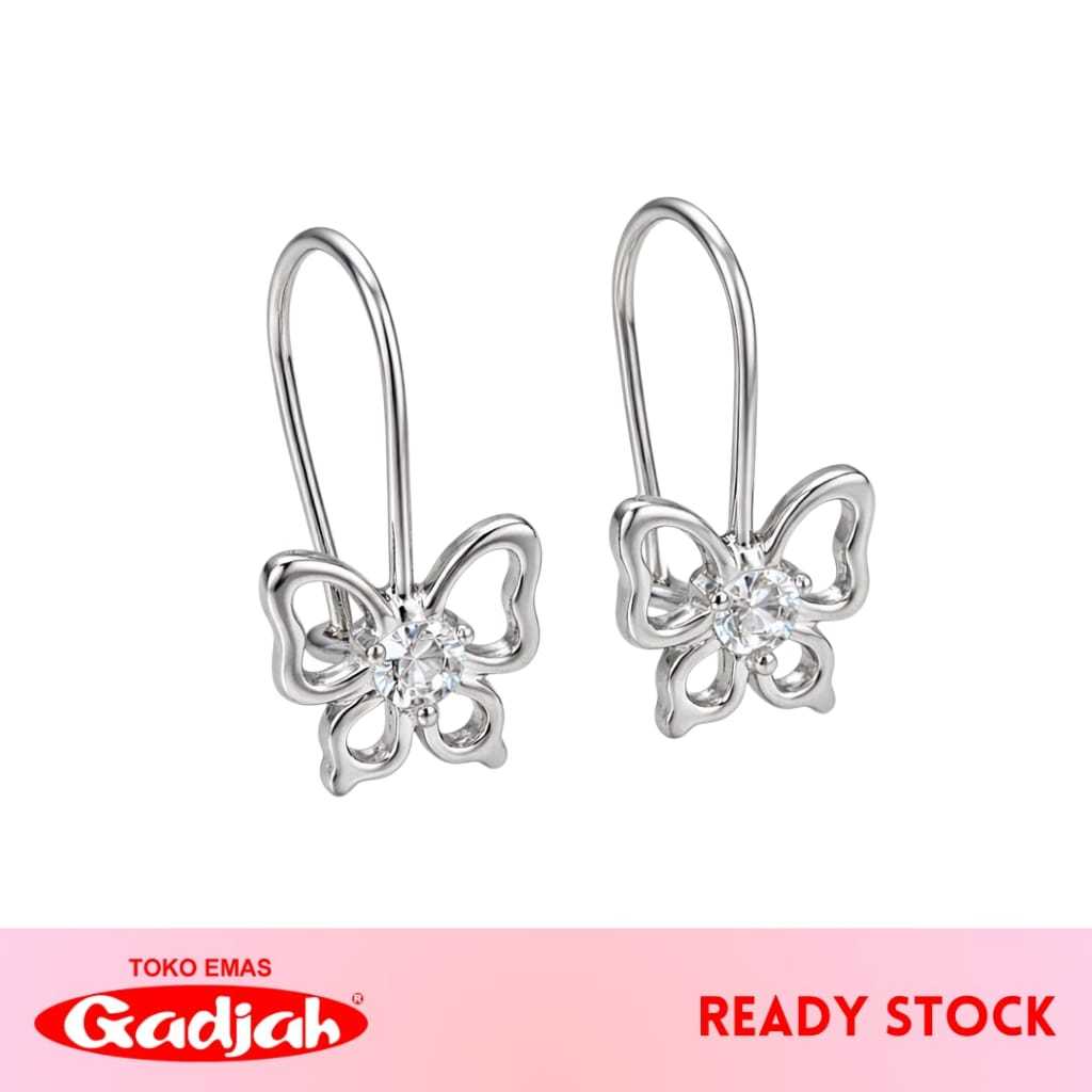 Anting Emas Kawatan Solitaire Kupu Kerangka - Toko Emas Gadjah