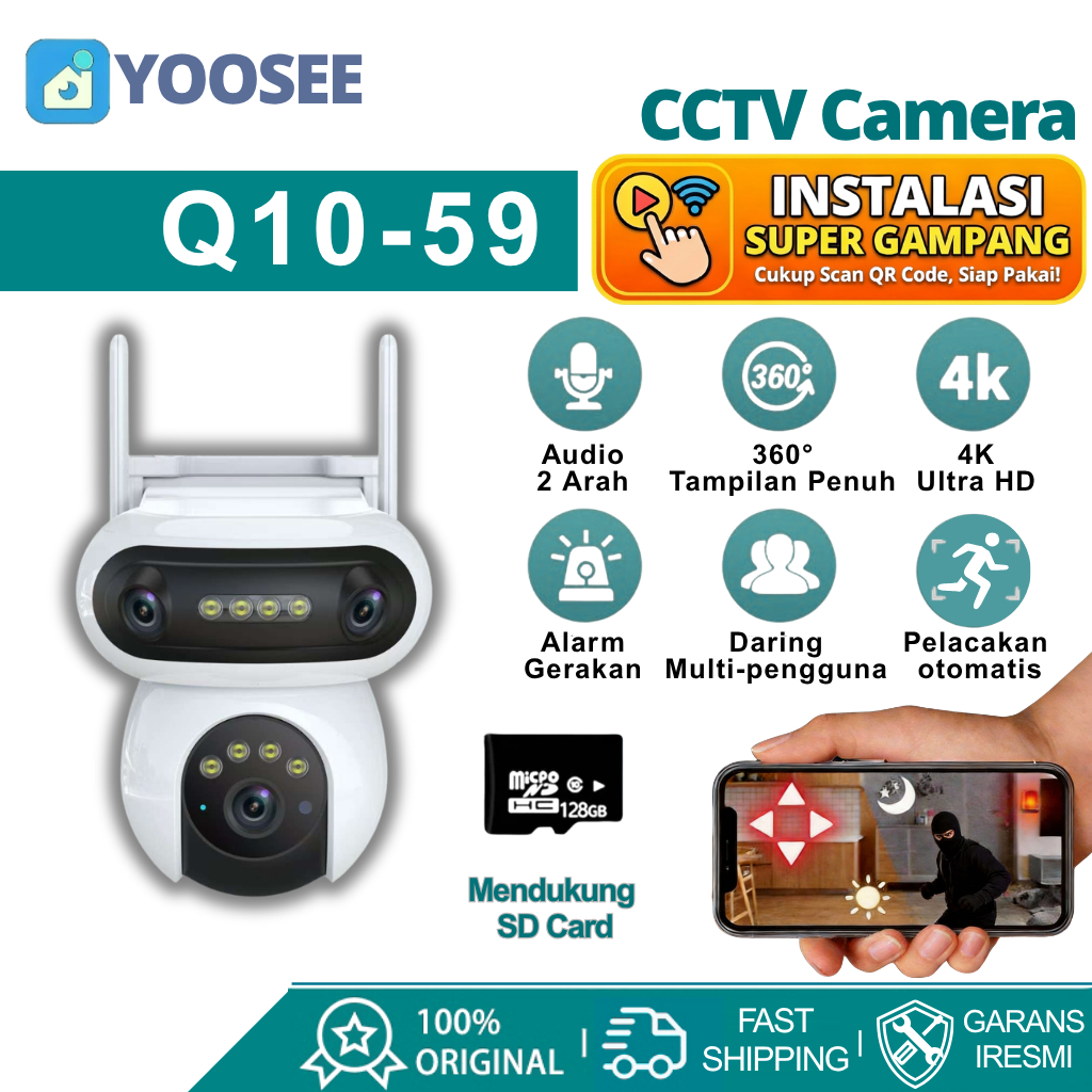 Yoosee CCTV 360° surveillance 4K Kamera Waterproof Intelligent high definition3 Mata  Camera
