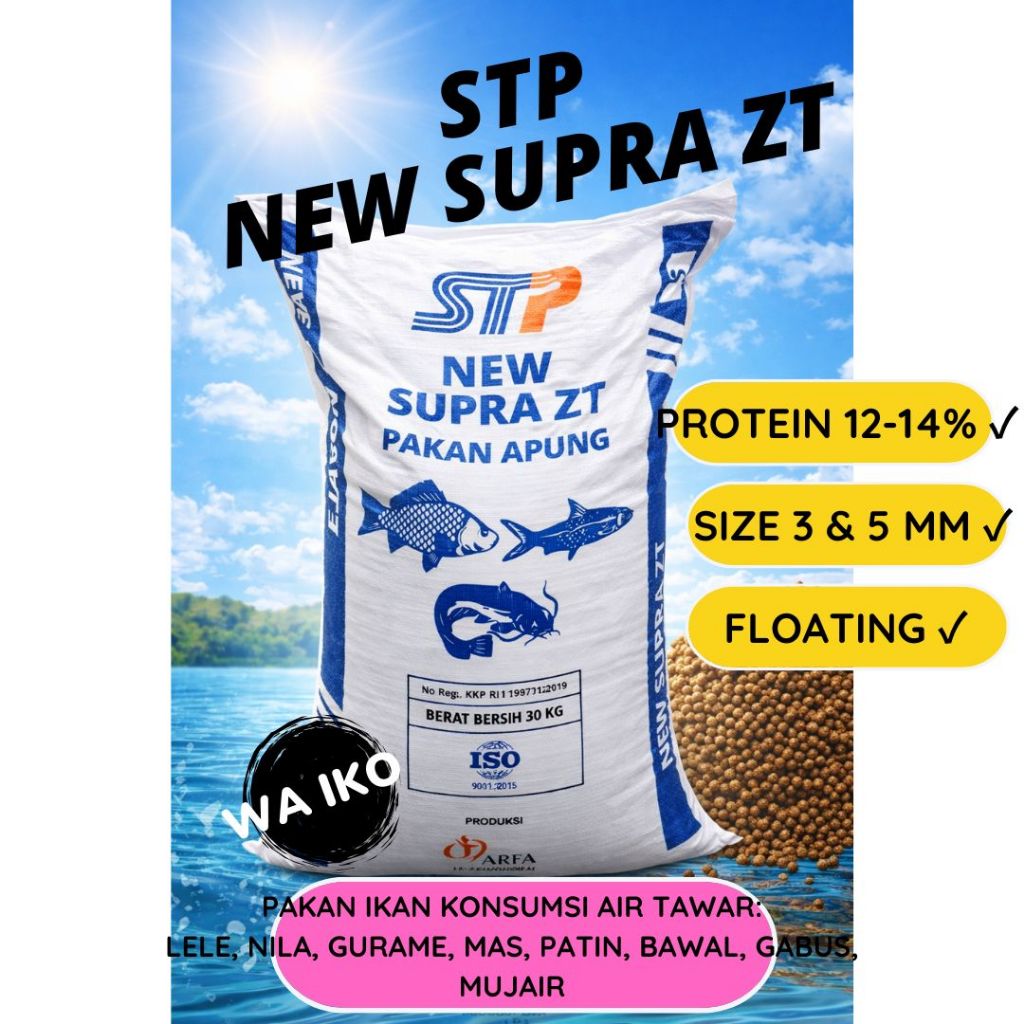 STP NEW SUPRA ZT PAKAN PELET IKAN LELE MAS PATIN MUJAER NILA BAWAL GURAME