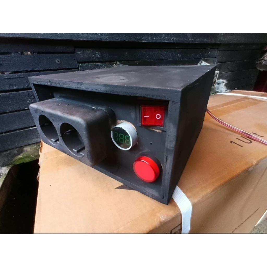 Panel Listrik Mini Sound System + Voltmeter Digital | Box Kayu