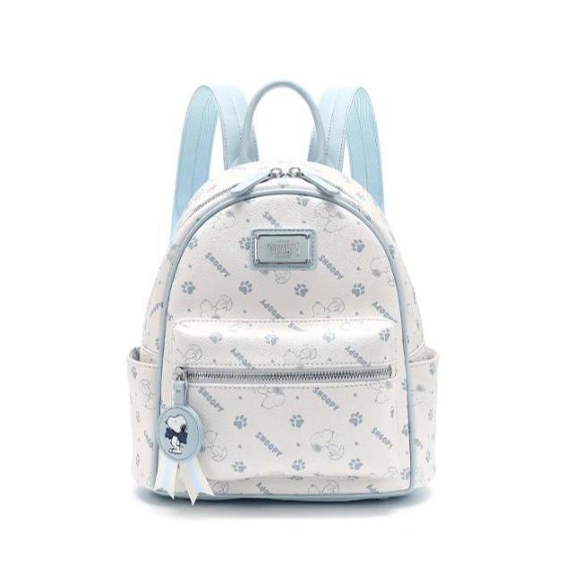 Tas Import Original Backpacker SNOOPY - Tas Ransel Wanita Lucu dengan Desain Kartun Snoopy - Blue an