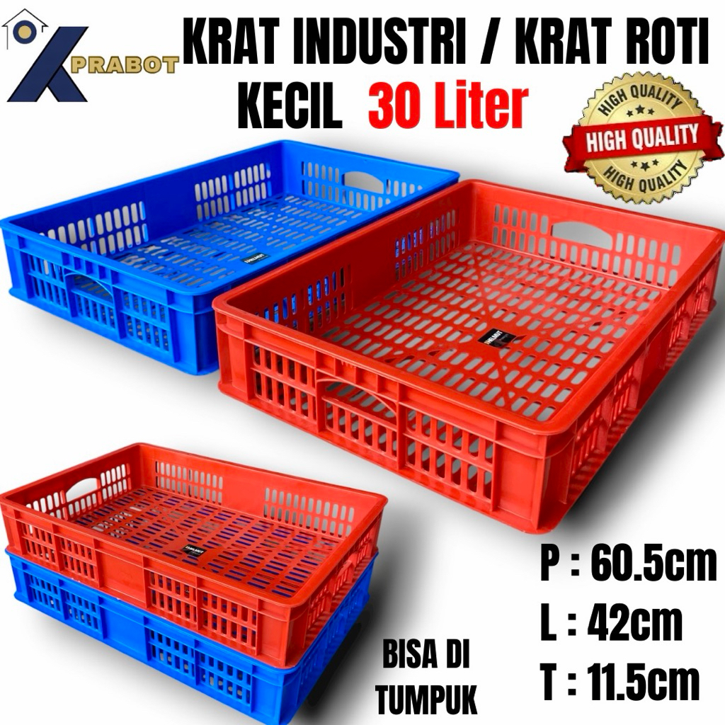 KRAT ROTI / INDUSTRI PENDEK 30 Liter - Kprabot / Krat Roti / Keranjang Roti / Container Box / Keranj