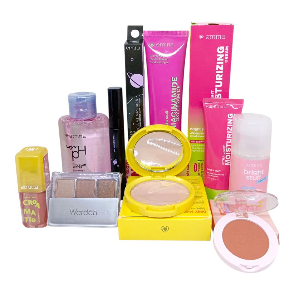 Paket Emina Bright Stuff Lengkap/ Emina paket make up Murah