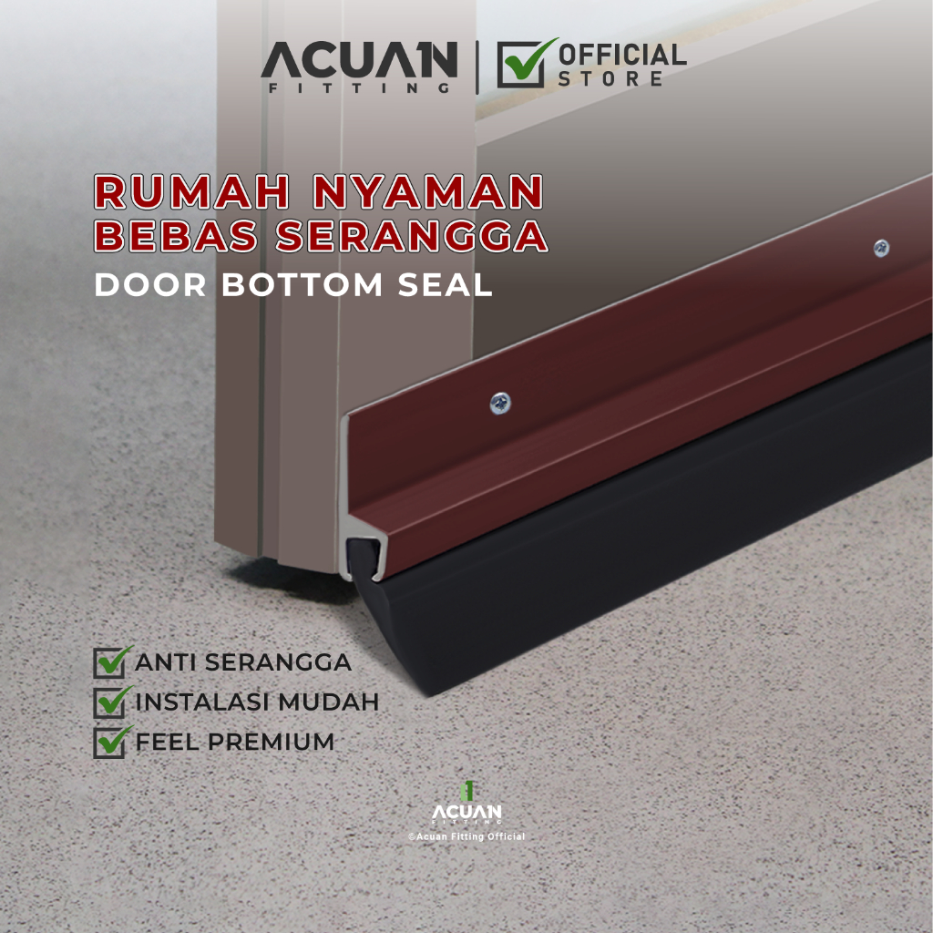 Aluminium door seal karet / Lis Penutup celah bawah pintu