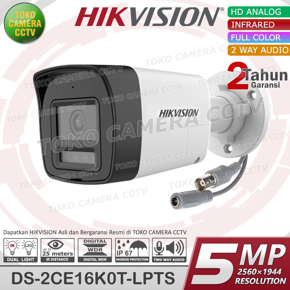 KAMERA HIKVISION OUTDOOR 5MP AUDIO COLORVU CCTV HIKVISION 5MP DUAL LIGHT