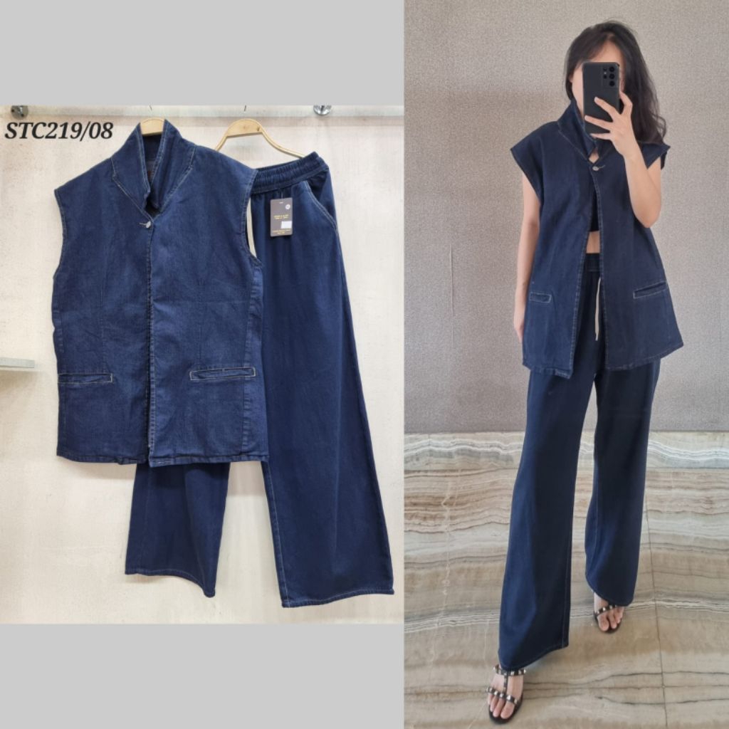 ONE SET LEVIS WANITA VEST CELANA PANJANG