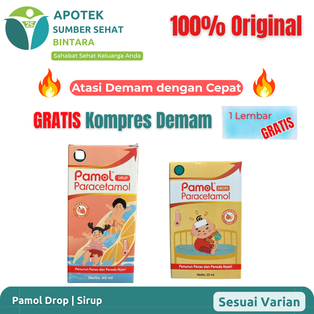 Pamol Drop | Sirup | Penurun Demam Anak & Bayi | Paracetamol