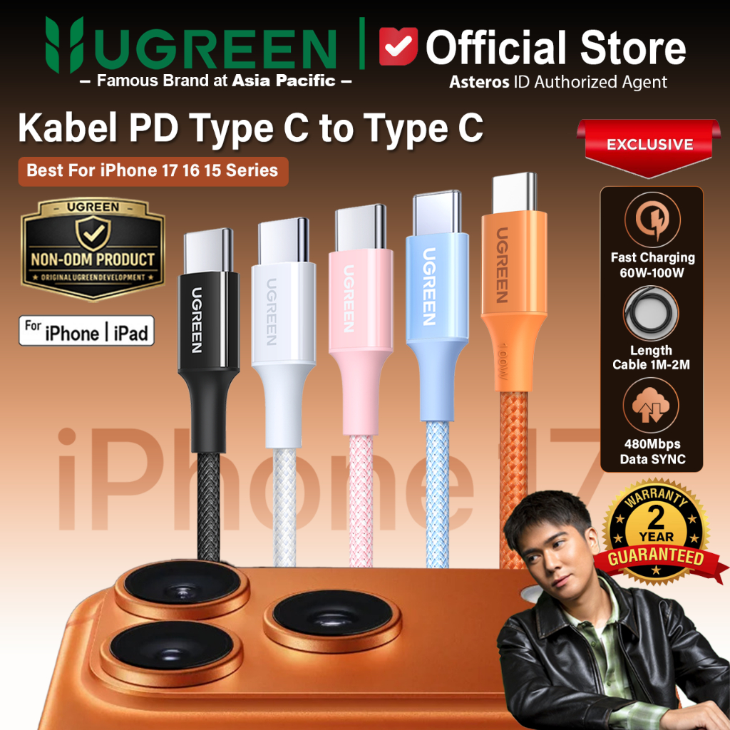 UGREEN Kabel Data iPhone 17 16 15 15 Pro 15 Pro Max Series PD Type C To Type C Fast Charging