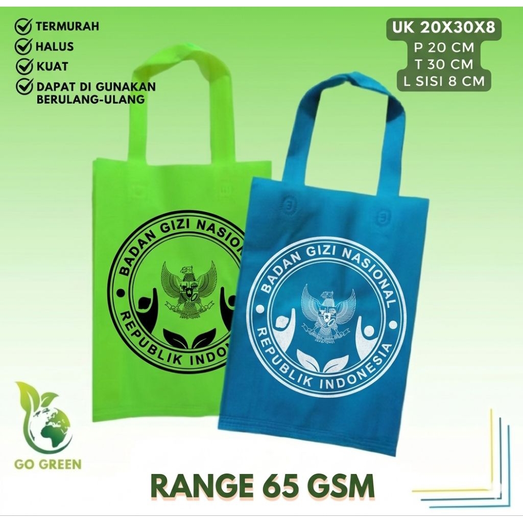 Tas spunbond custom sablon 20x30