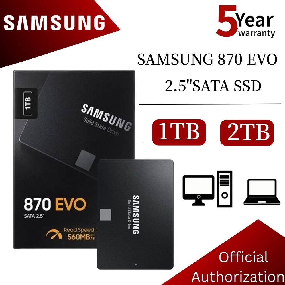 Samsung SSD SATA  870 EVO SSD SATA SSD Internal SSD 2.5 SATA III SATA3 SATA 3 SSD 5-Tahun Warranty