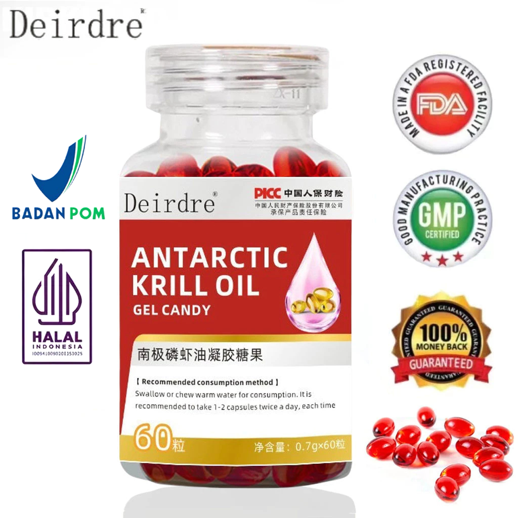 [ 100% ASLI ] Minyak Krill Antartika Kapsul Astaxanthin Untuk Peningkatan Kardiovaskular Omega 3 Kri