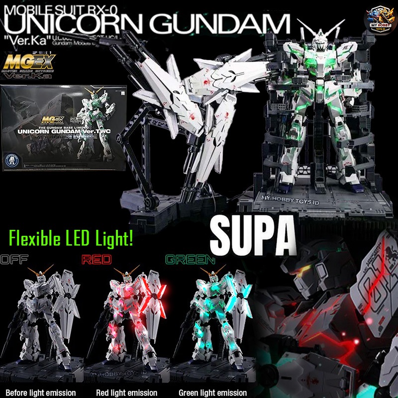 Action Figure MGEX Unicorn Gun Dam Master Grade Extreme 1/100 LED