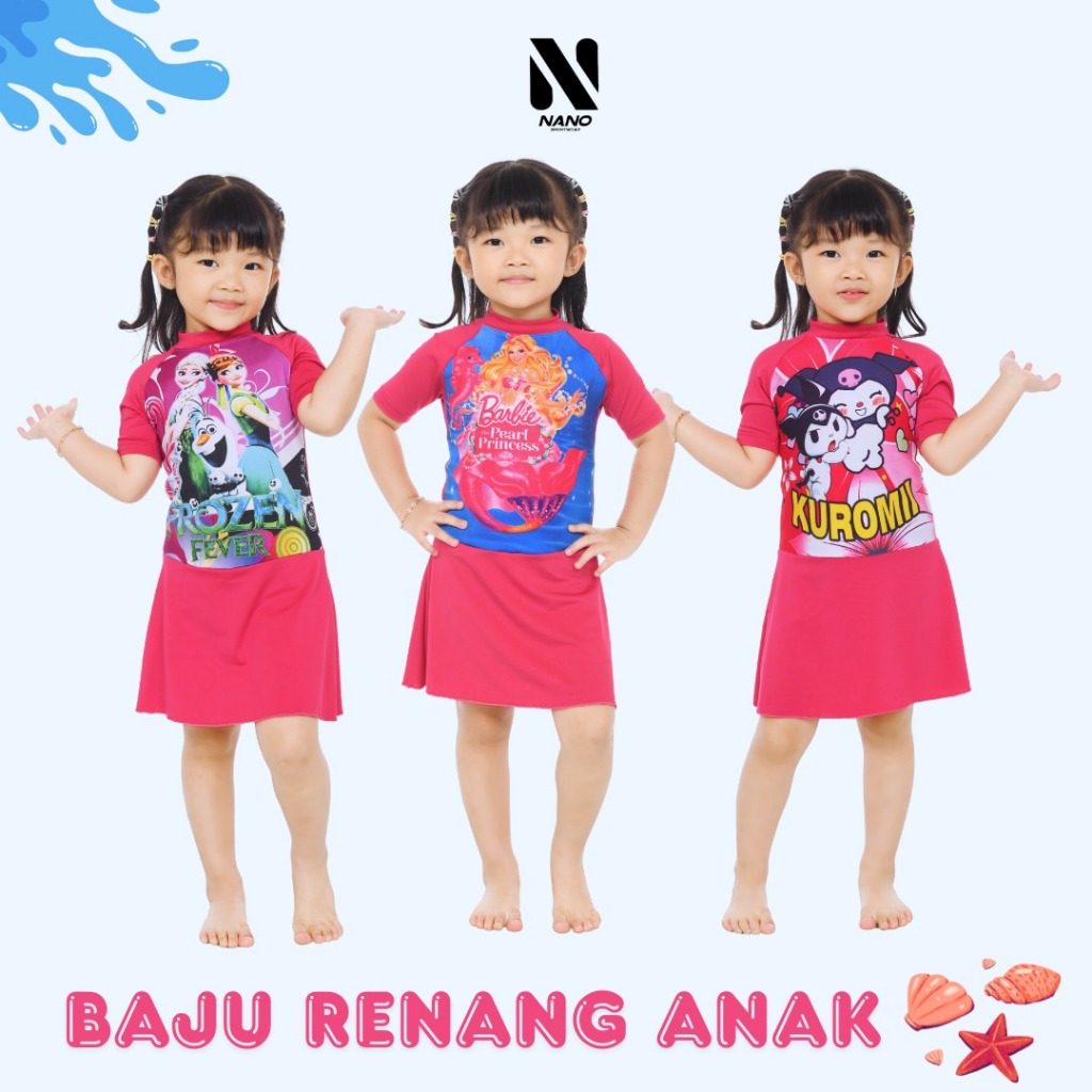 NANO || BAJU RENANG ANAK 3-6 TAHUN / DIVING ROK ANAK KARAKTER / DIVING ROK TK