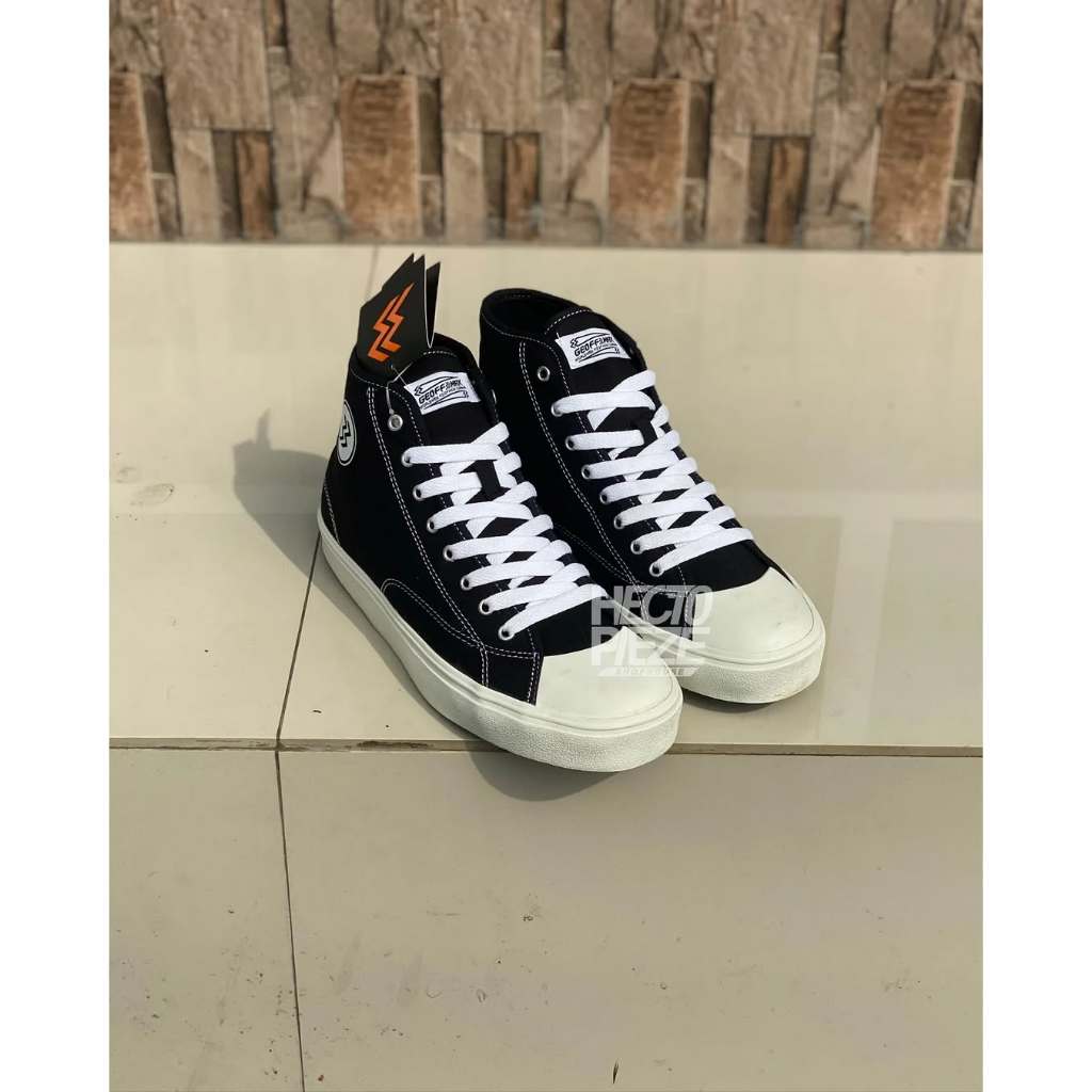 Geoff Max - Timeless Hi Black White | Sepatu Sneaker /Sepatu Sekolah