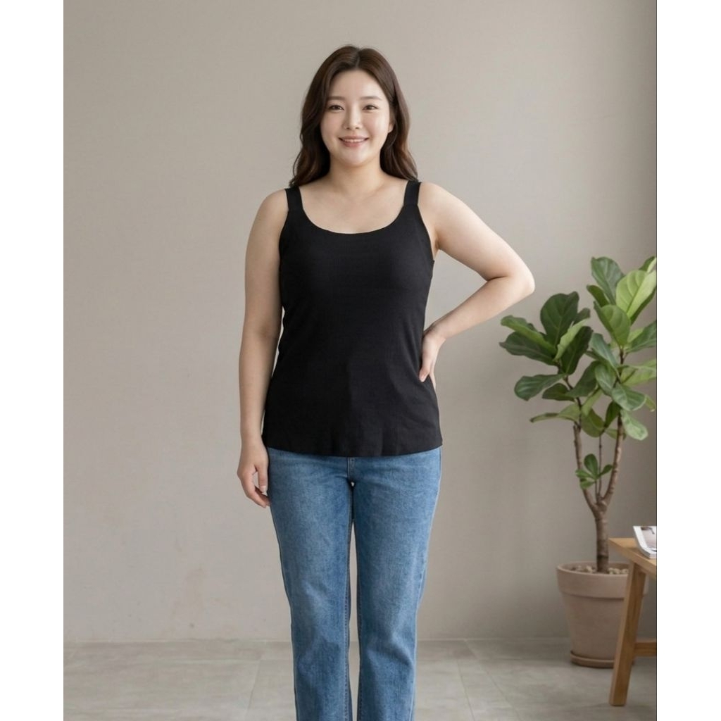 tank top wanita  tali lebar berbusa bigsize