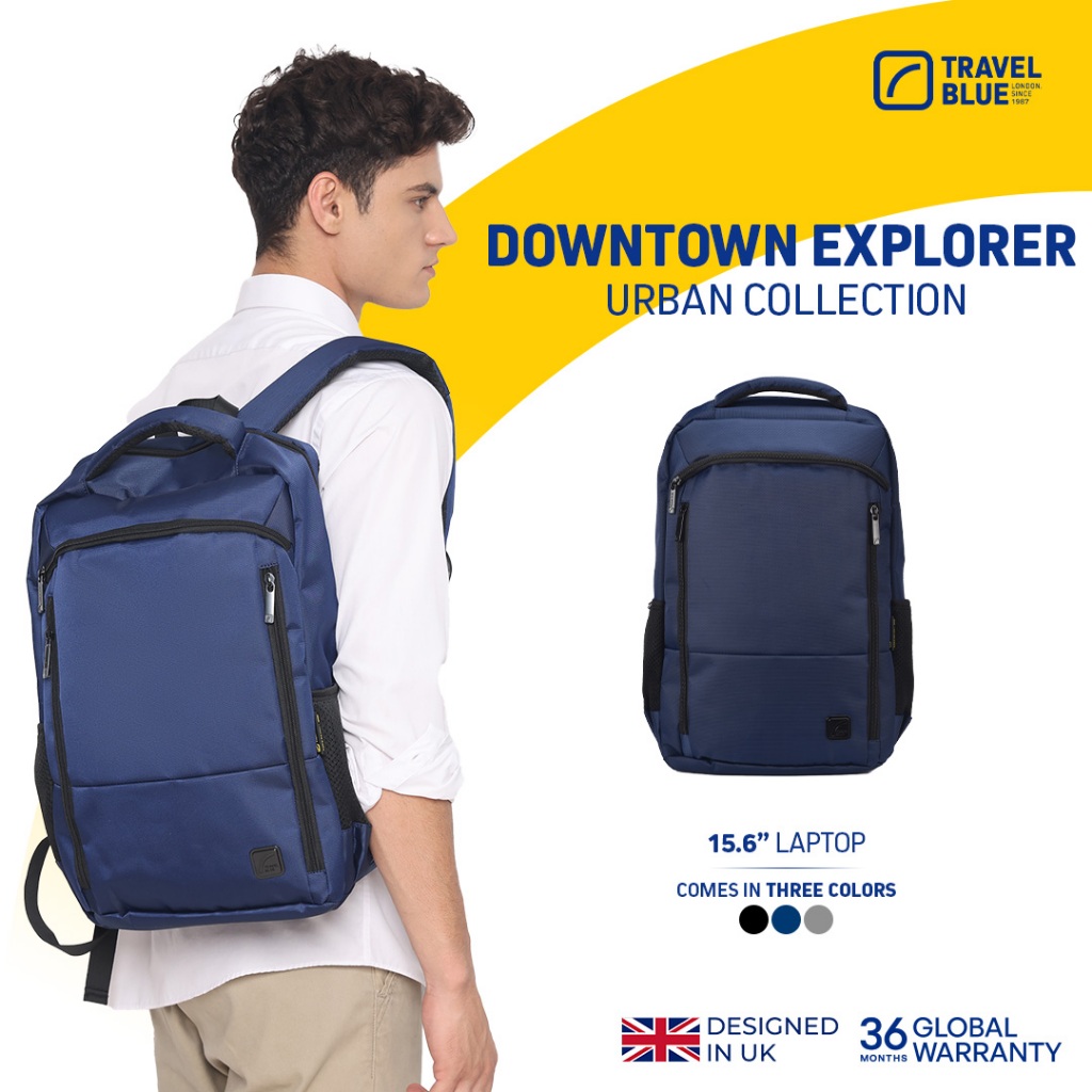 Downtown Explorer Backpack |Laptop Bag | Ransel (Black, Blue and Grey) | TB3120-TB3121-TB3122