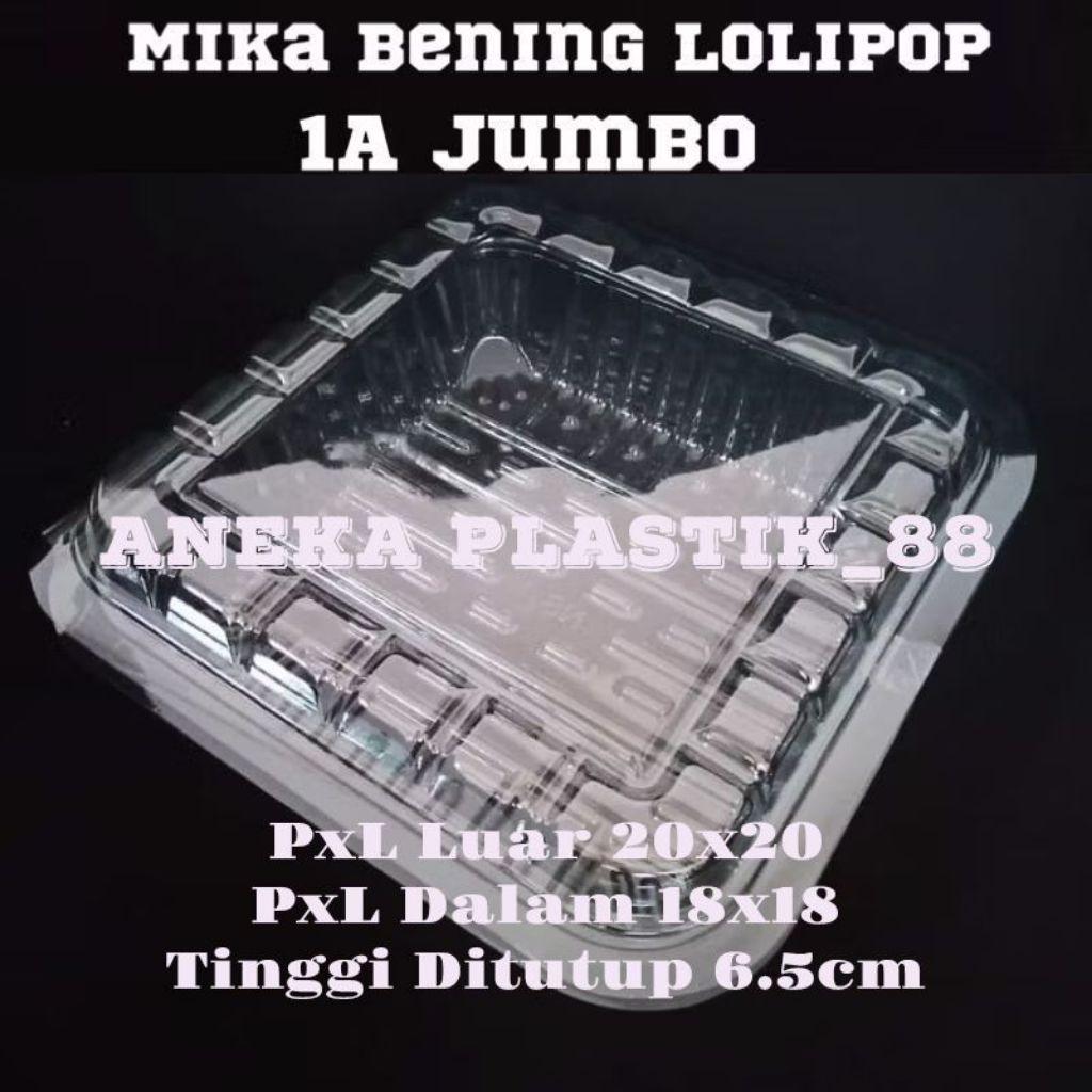 PLASTIK MIKA KUE UKURAN 1A JUMBO/ MIKA KOTAK BESAR/ BOX MIKA KUE BOLU BESAR