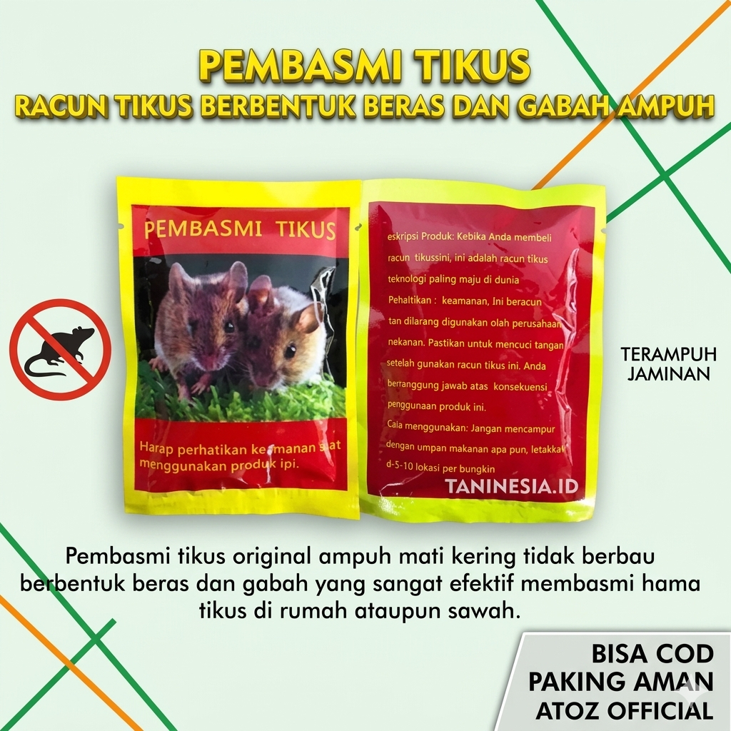RACUN PEMBASMI TIKUS BERAS MERAH MATI KERING