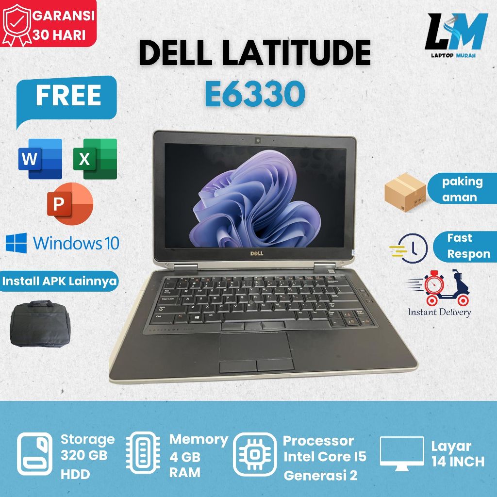 DELL E6330 I5 gen 2 4gb/ddr 3 hdd 500gb murah bergaransi siap pakai
