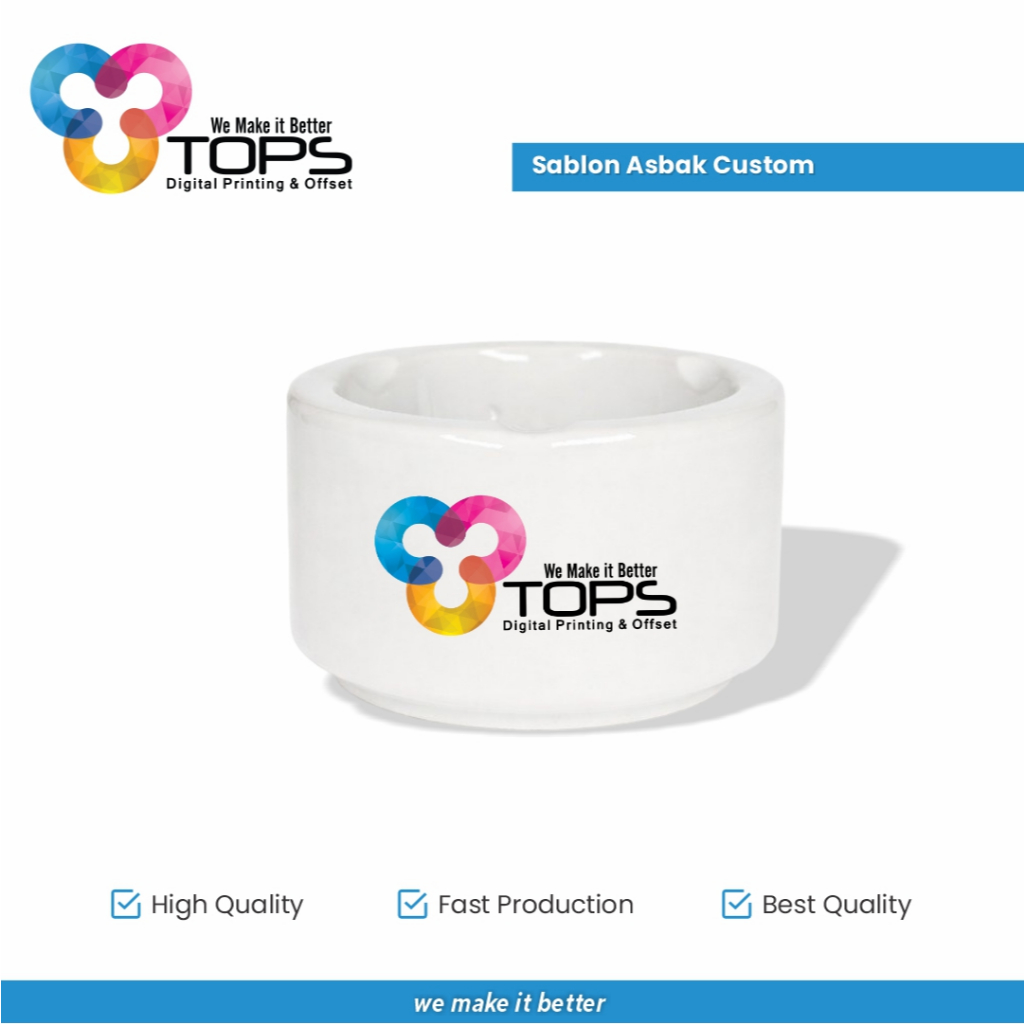 Sablon Asbak Custom - Asbak Keramik