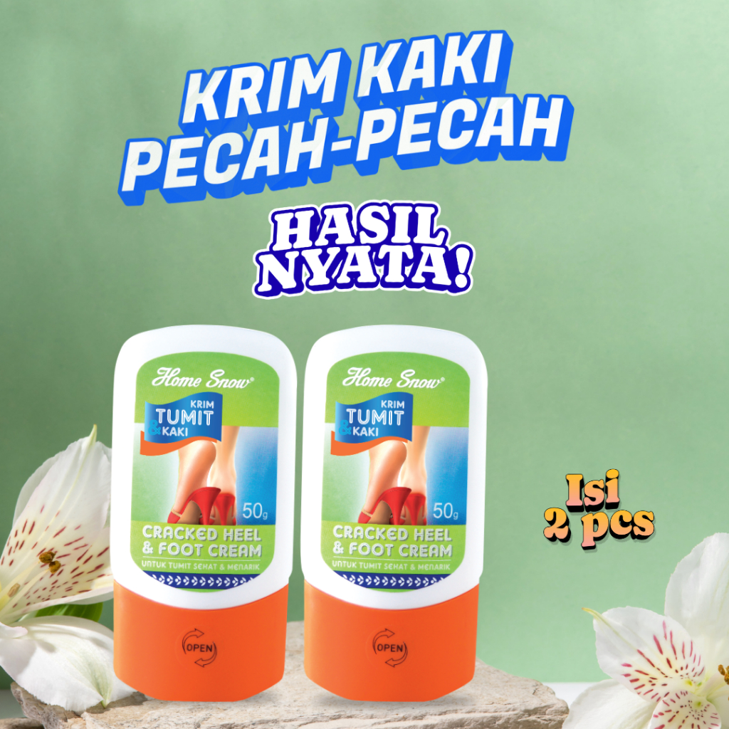 2 X 50G HOME SNOW KRIM TUMIT KAKI | CRACKED HEEL & FOOT CREAM Krim Kaki Pecah Retak Kapalan Kering M