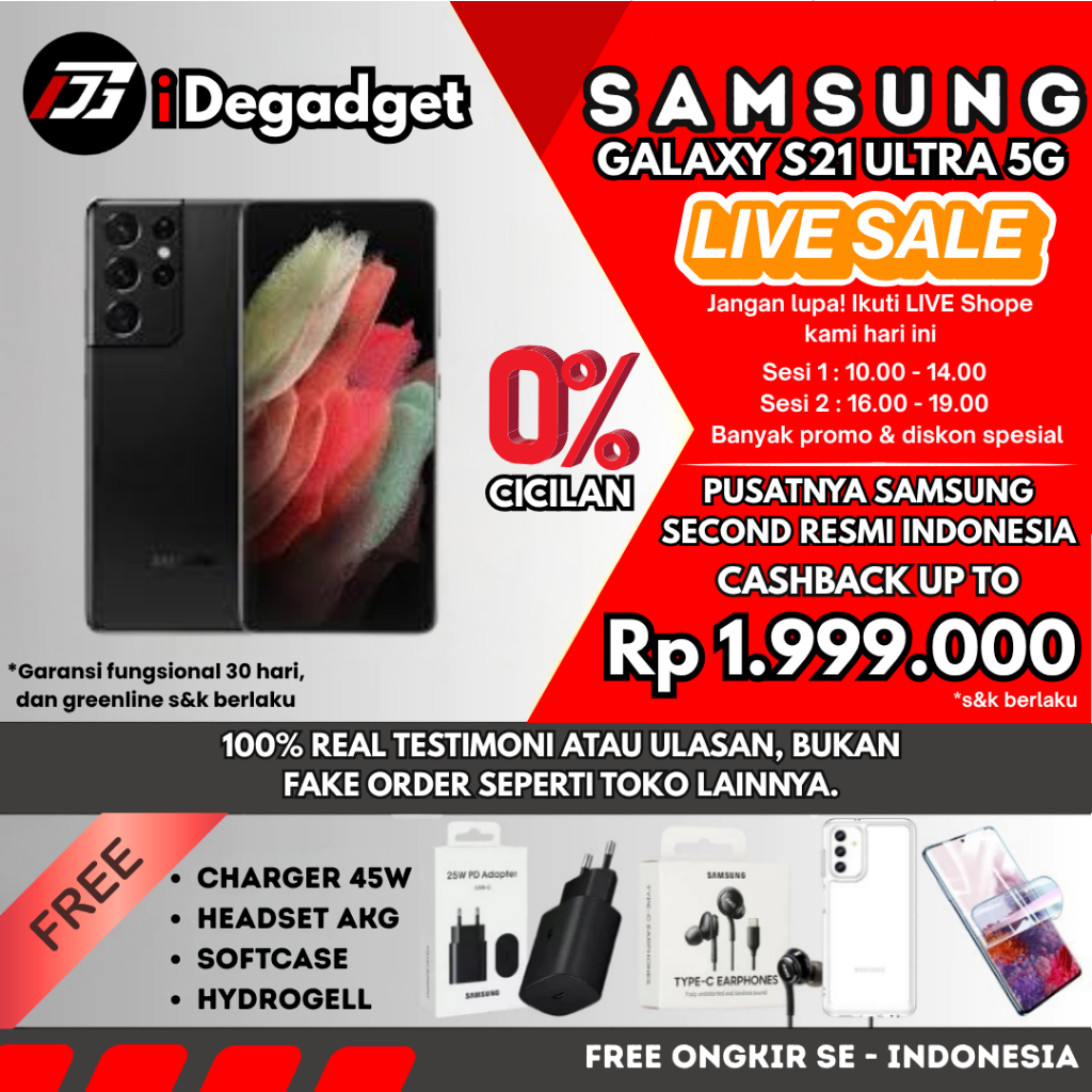 SEIN Samsung Galaxy S21 Ultra 5G 16/512GB 12/256GB Second Fullset Original