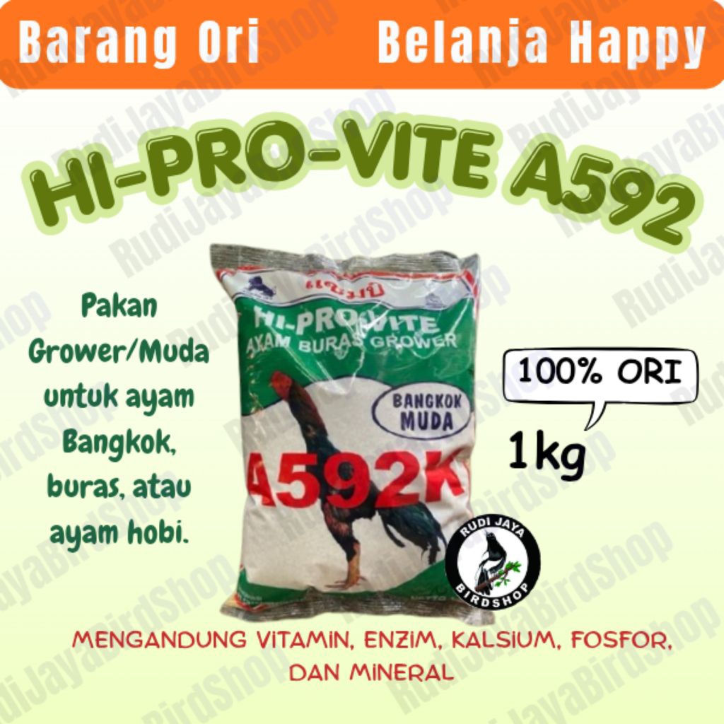 POKPHAND A592 A 592 HI-PRO-VITE HIPROVIT VOER PAKAN MAKANAN AYAM 1KG FRESHPACK KEMASAN PABRIK