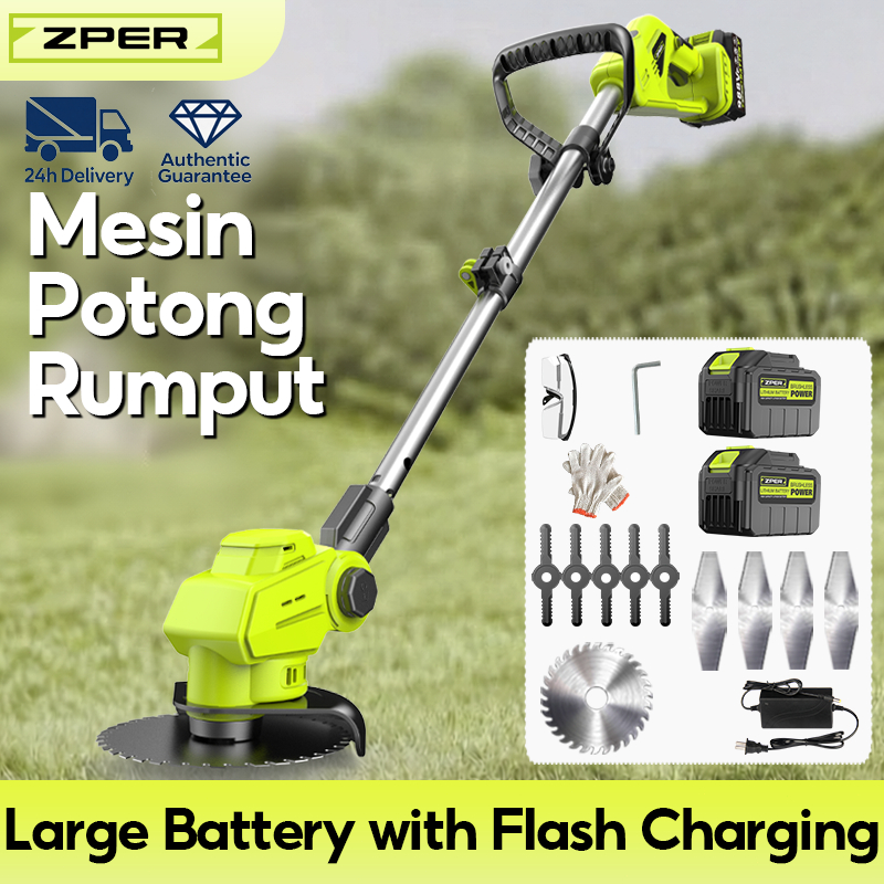 ZPER Mesin Potong Rumput Baterai Lithium Alat Pemotong Rumput Baterai Modern 988VF Kualitas Tinggi