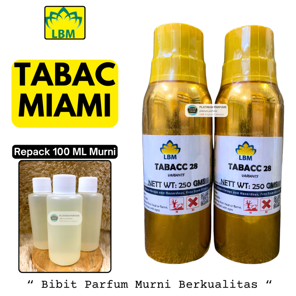 Bibit Parfum Cwo TABAC MIAMI 28 ( 100 ML Repack ) LBM Fragrance - Biang Parfum Berkualitas - Bibit/B
