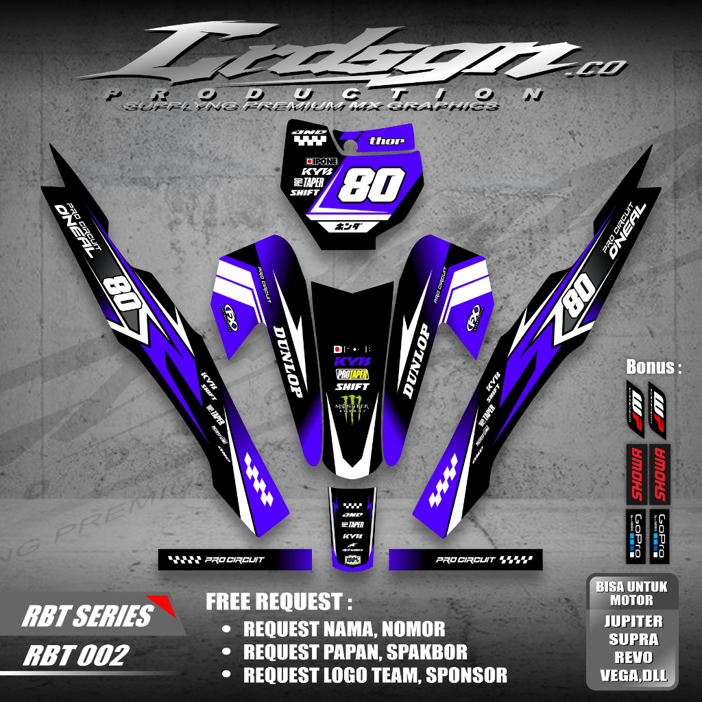 Sticker RBT REVO ABSOLUTE RBT GASTRACK TRABAS BEBEK STANDAR MODIF RBT SUPRA RBT VEGA LAMA RBT REVO R