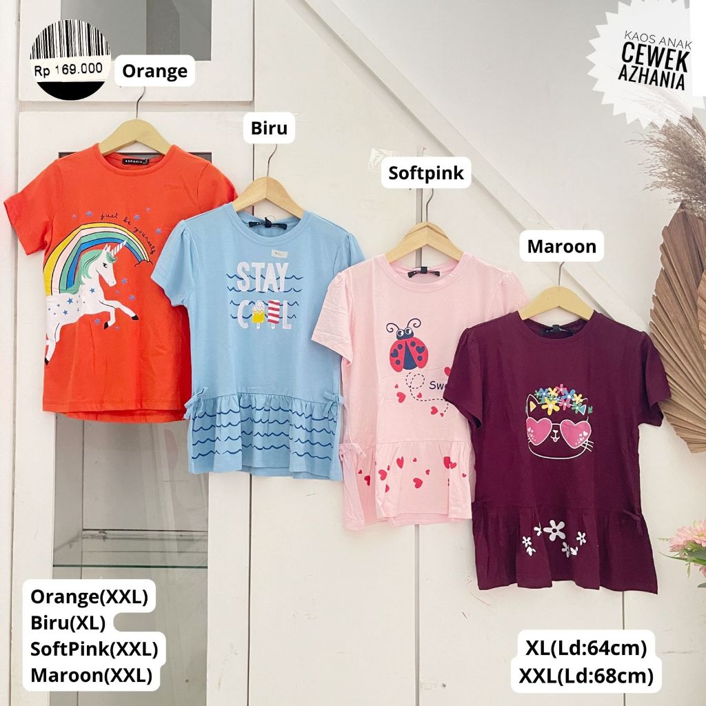 KAOS ANAK CEWEK AZHANIA PENDEK