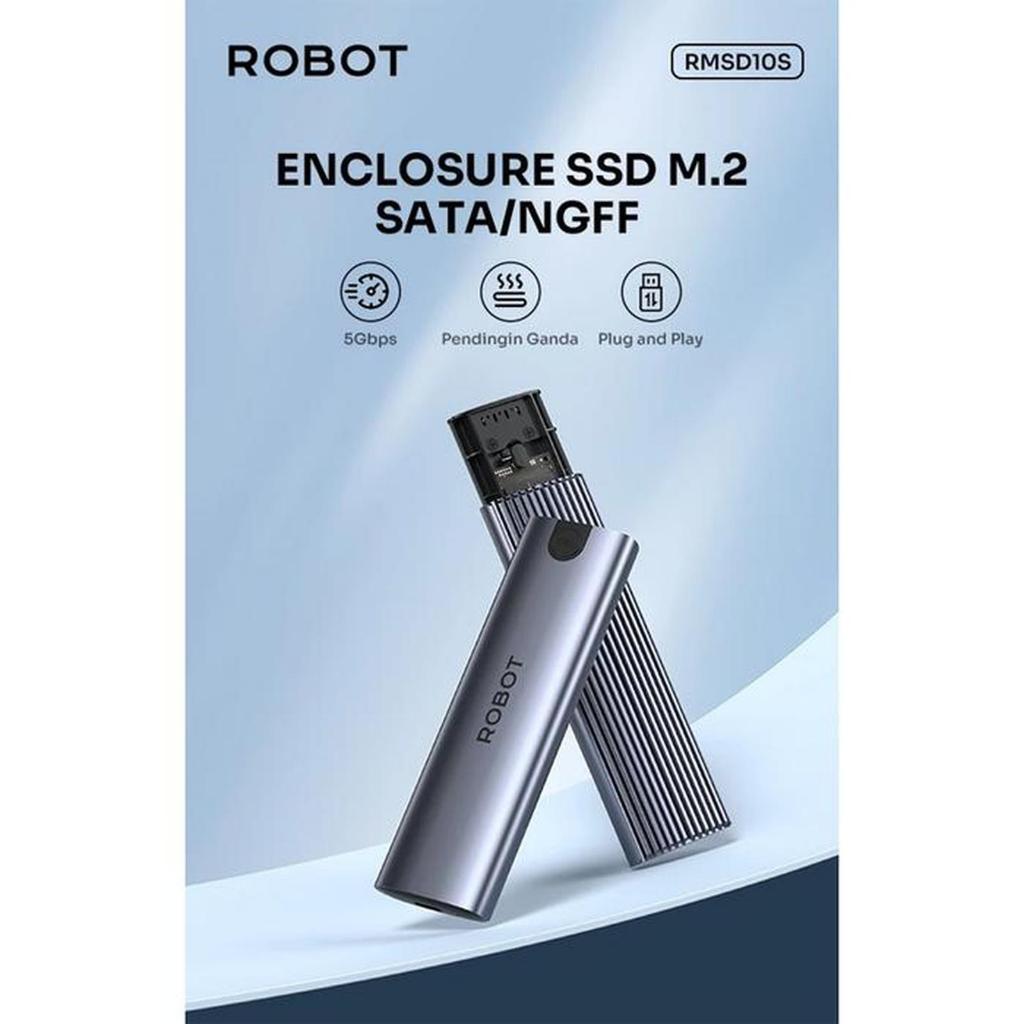 ROBOT RMSD10S M.2 SATA/NGFF SSD Enclosure 5Gbps Grey