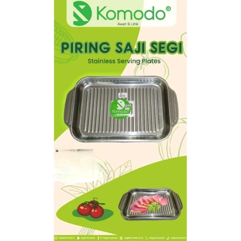 Nampan Baki komodo Stainless segi baking tray premium nampan super tebal / nampan segi premium stain
