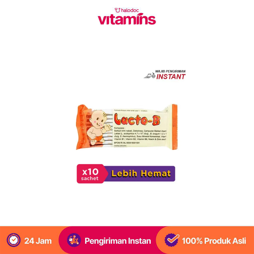 (Bundle Isi 10 Sachet) Lacto-B Suplemen Probiotik Sachet
