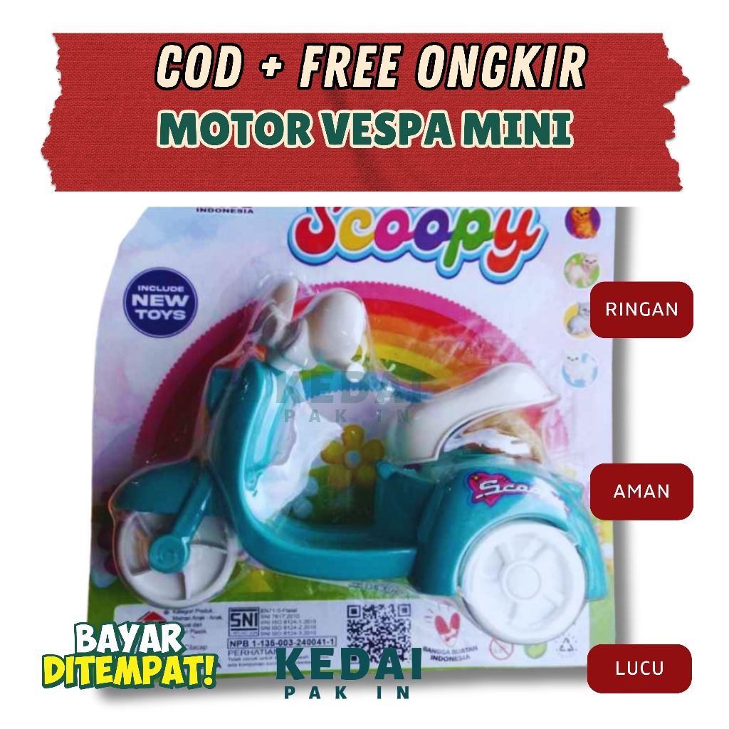 MAINAN MOTOR VESPA MINI SCOOPY ANAK
