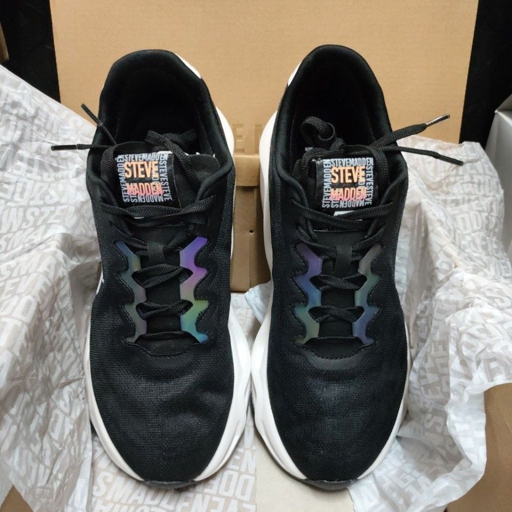 STEVE MADDEN HURDLE 1 BLACK HITAM 7.5 38 24CM ORIGINAL AUTHENTIC OFFICIAL STORE SALE MURAH BAGUS AWE