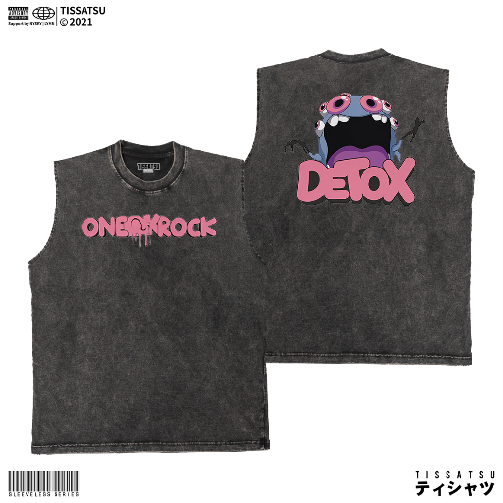 TISSATSU Kaos Singlet ONE OK ROCK Oversize / Sleeveless Band Washed OOR-5