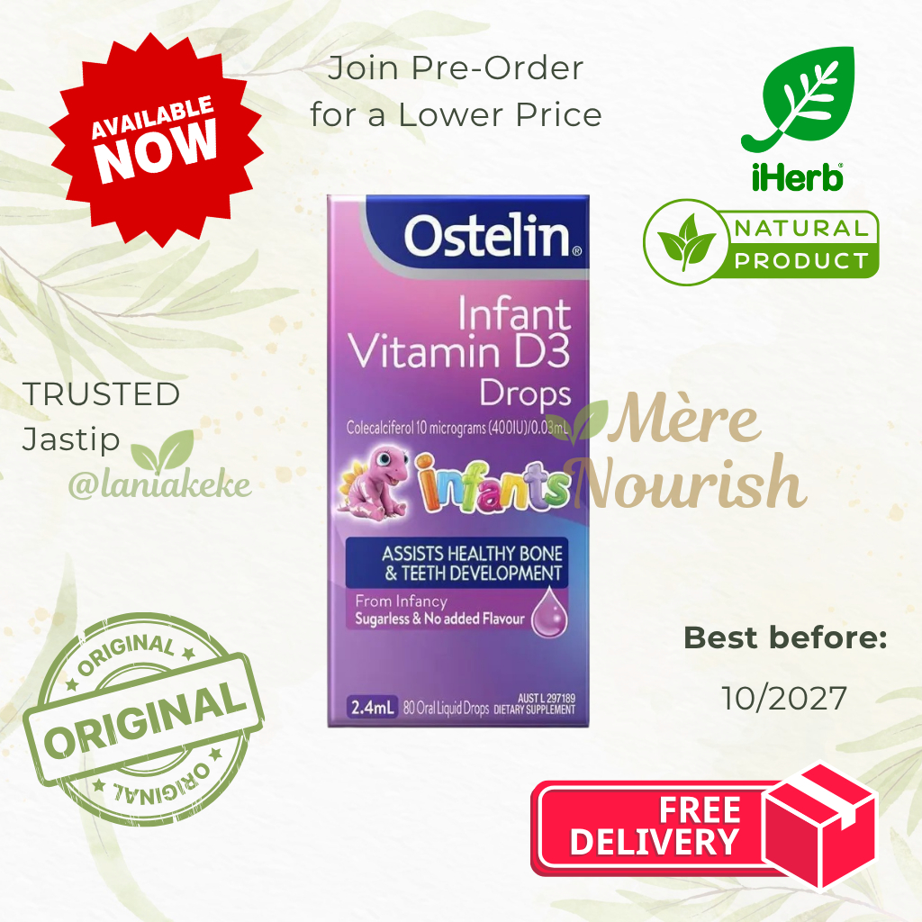 OSTELIN Infant Vitamin D3 Drops 2.4ml - Vitamin D Bayi HALAL AUSTRALIA