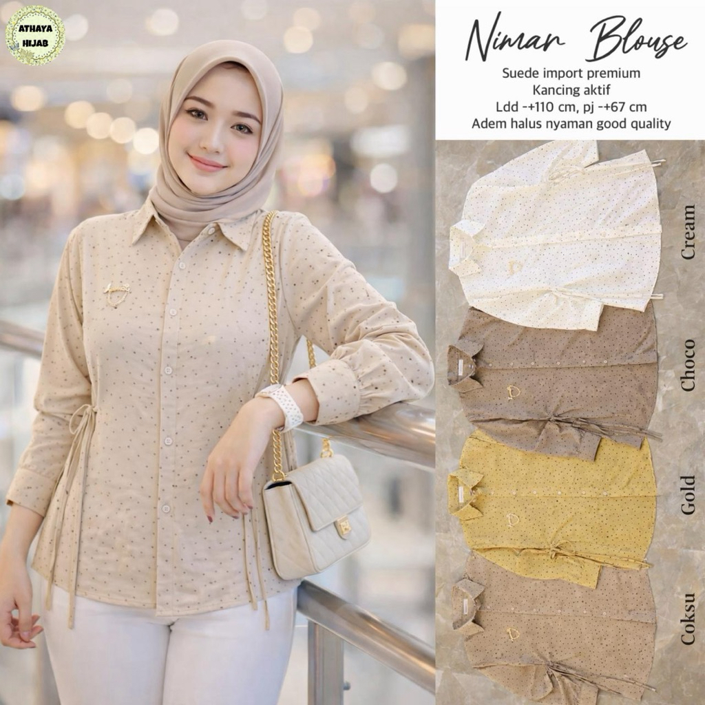 Nimar Blouse Suede Import HQ By Athaya
