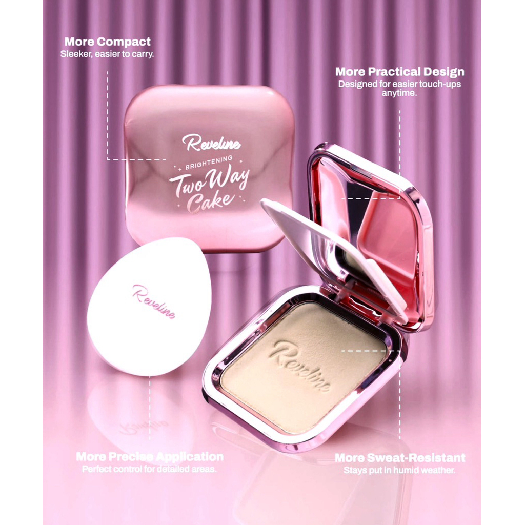REVELINE BRIGHTENING TWO WAY CAKE / BEDAK PADAT REVELINE WATERPROOF 14gr