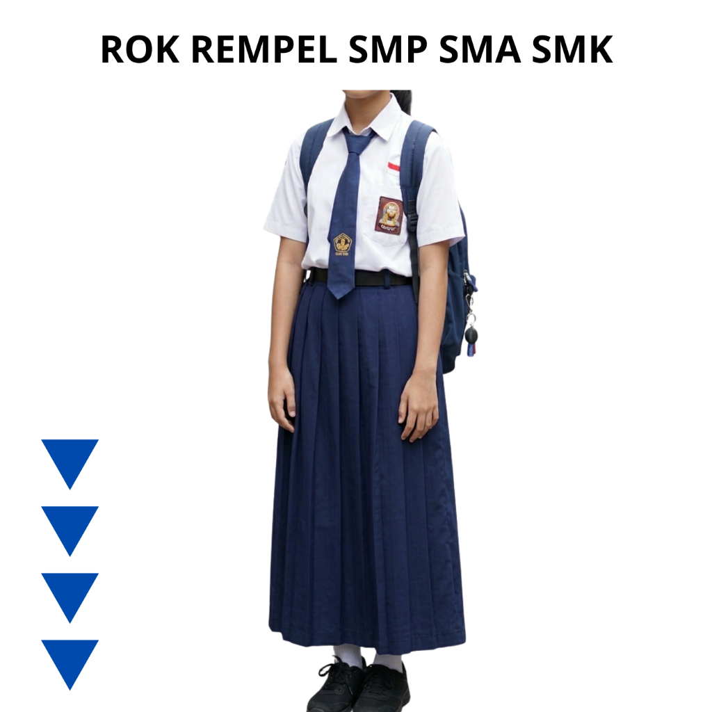 Seragam Sekolah Rok Rempel Polos Panjang Model Kekinian Trendy