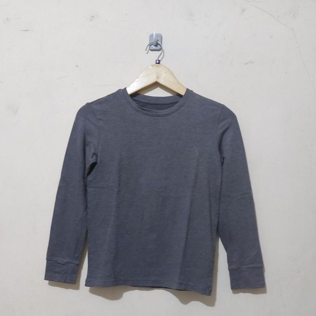 code:M795>SALE Tshirt Heattech extrawarm crew neck untuk anak UNI*140
