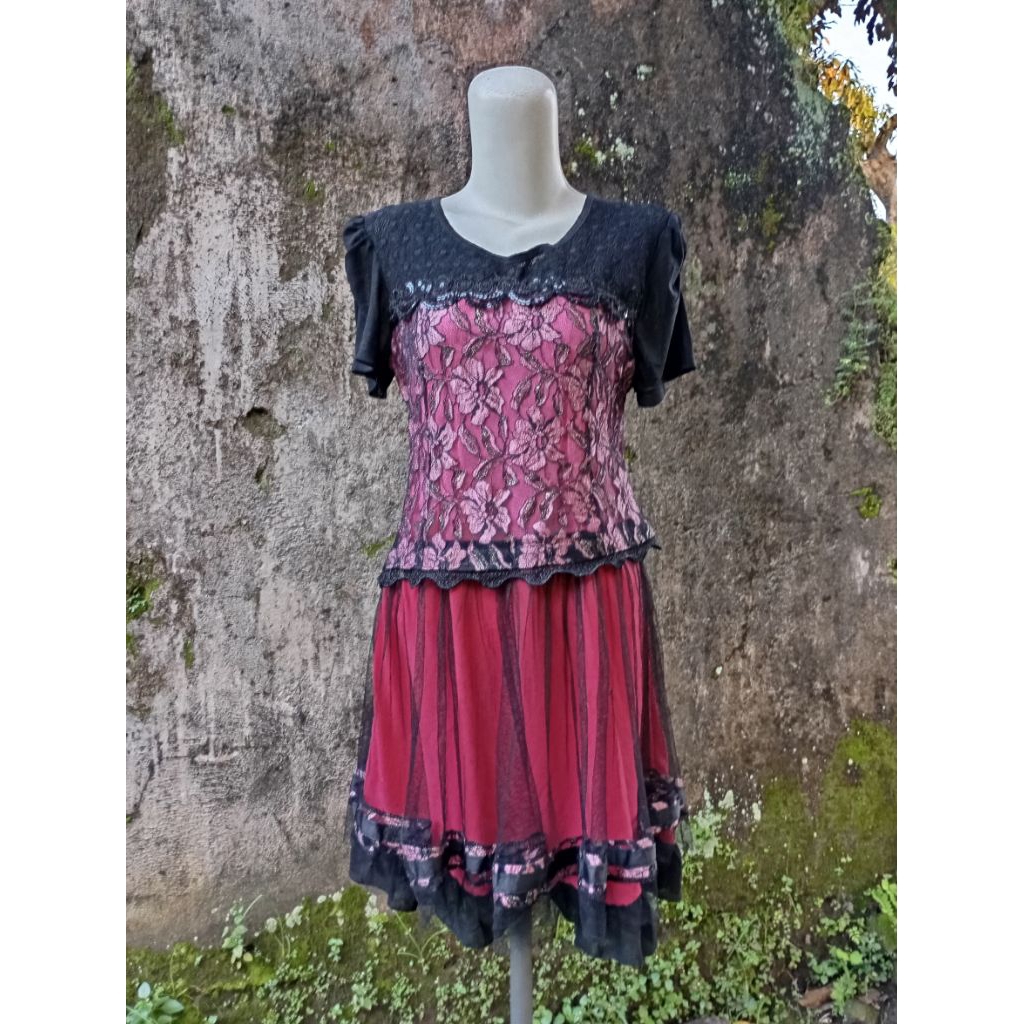 DRESS PESTA BROKAT TUTU HITAM FANTA