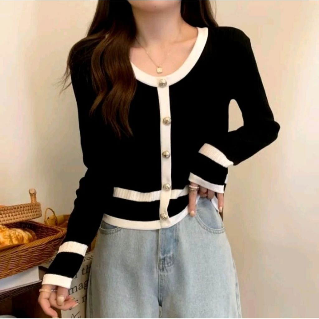 Cardigan knit wanita korea cardigan knit premium
